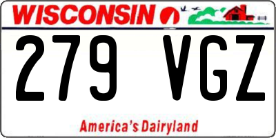 WI license plate 279VGZ