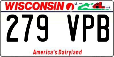 WI license plate 279VPB