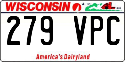 WI license plate 279VPC
