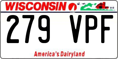 WI license plate 279VPF