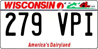 WI license plate 279VPI