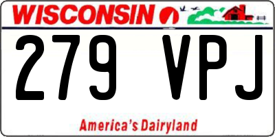 WI license plate 279VPJ