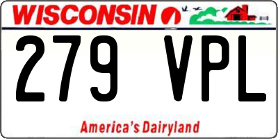 WI license plate 279VPL
