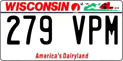 WI license plate 279VPM