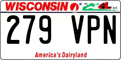 WI license plate 279VPN