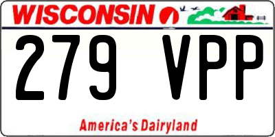 WI license plate 279VPP