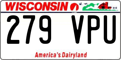 WI license plate 279VPU