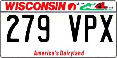 WI license plate 279VPX