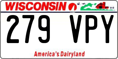 WI license plate 279VPY
