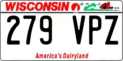 WI license plate 279VPZ