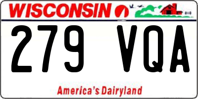 WI license plate 279VQA