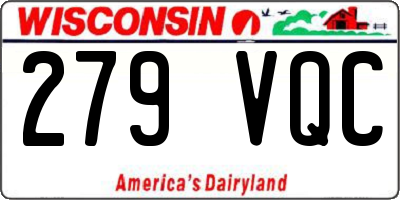 WI license plate 279VQC
