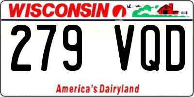WI license plate 279VQD