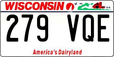 WI license plate 279VQE