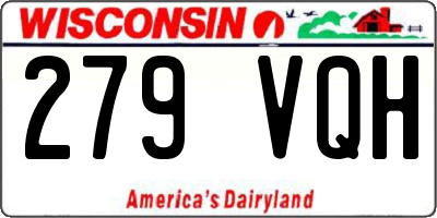 WI license plate 279VQH