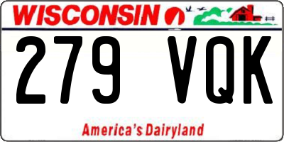 WI license plate 279VQK