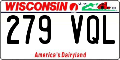 WI license plate 279VQL