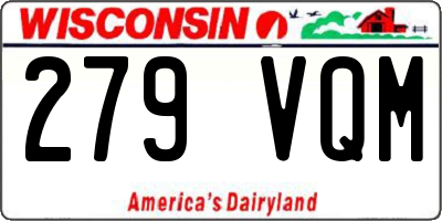 WI license plate 279VQM