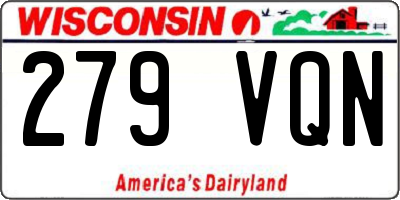 WI license plate 279VQN