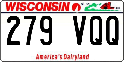 WI license plate 279VQQ