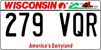 WI license plate 279VQR