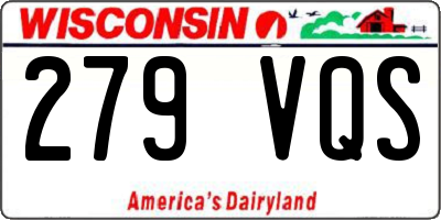 WI license plate 279VQS