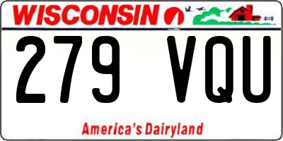 WI license plate 279VQU