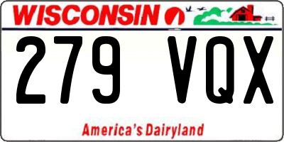WI license plate 279VQX