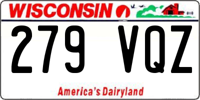 WI license plate 279VQZ