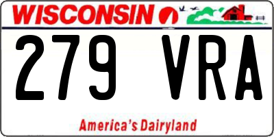 WI license plate 279VRA