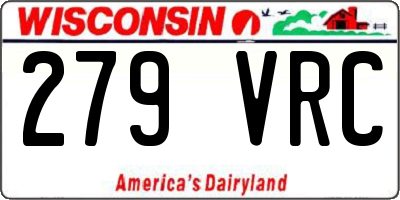 WI license plate 279VRC