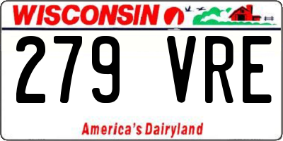 WI license plate 279VRE