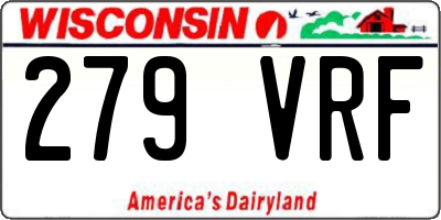 WI license plate 279VRF