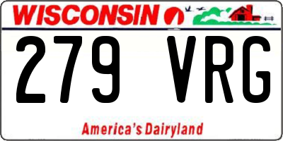 WI license plate 279VRG