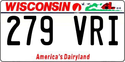 WI license plate 279VRI