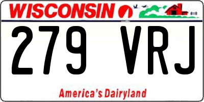 WI license plate 279VRJ