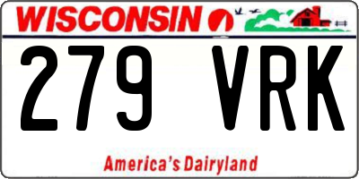 WI license plate 279VRK