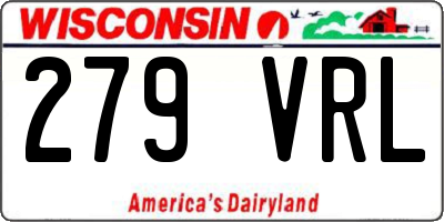 WI license plate 279VRL