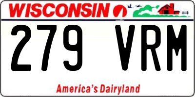 WI license plate 279VRM