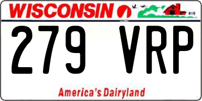 WI license plate 279VRP