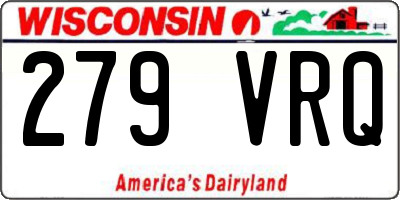WI license plate 279VRQ