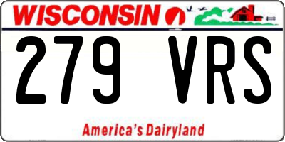 WI license plate 279VRS