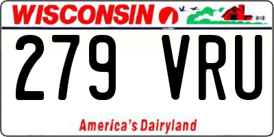 WI license plate 279VRU