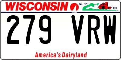 WI license plate 279VRW