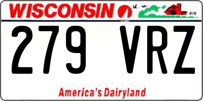 WI license plate 279VRZ