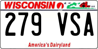 WI license plate 279VSA