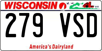 WI license plate 279VSD