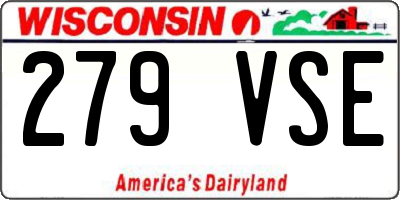 WI license plate 279VSE