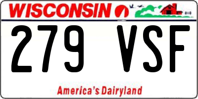 WI license plate 279VSF