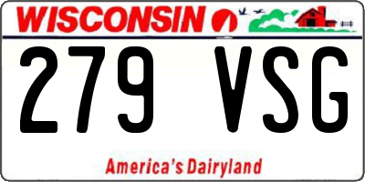WI license plate 279VSG